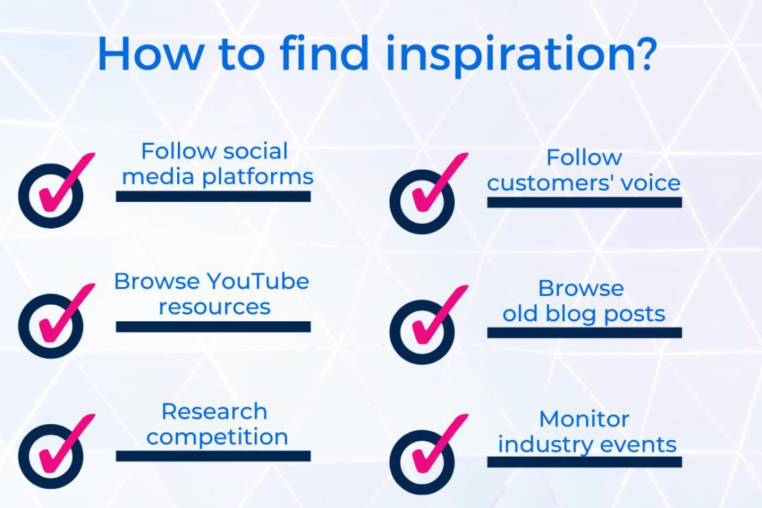 Sources of inspiration for business blogs