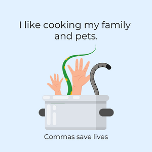 SEO writing - commas save lives!